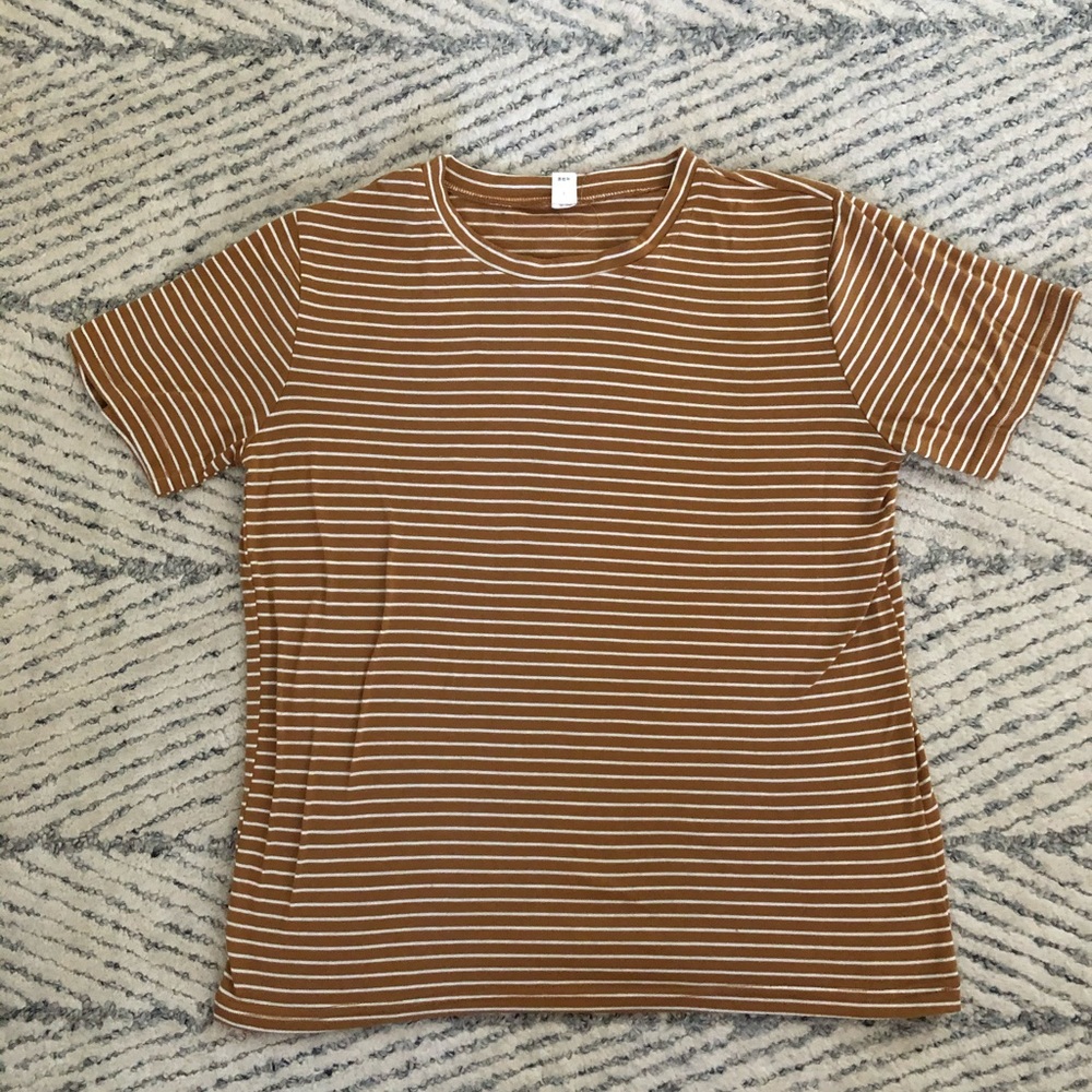 SHEIN Brown & white striped tee